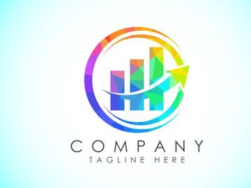 Imagen de vista previa de Plantilla vectorial de diseño de logo de finanzas y contabilidad en estilo low poly, logo de finanzas empresariales