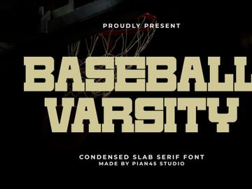 Baseball Varsity - Condensed Slab Serif Font preview picture