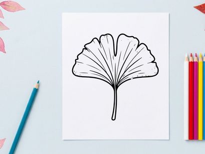 Minimalist Ginkgo Leaf Illustration for Nature and Botanical Designs. Elegant botanical artwork for eco-friendly branding and natural decor.