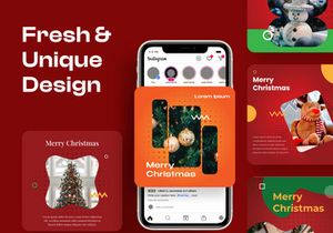 60 Bundle Merry Christmas Instagram Post Template
