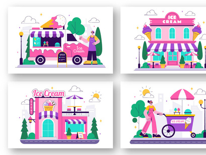 10 Ice Cream Store Illustration
