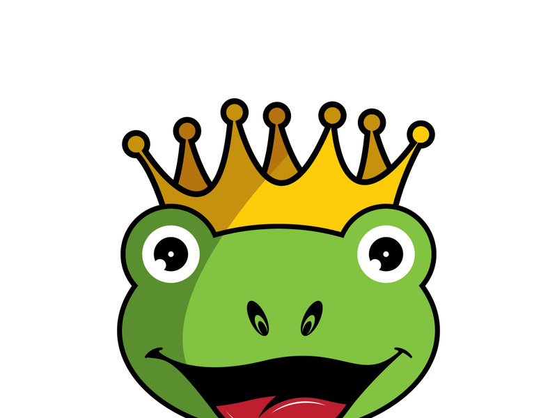 King frog logo icon template design vector illustration