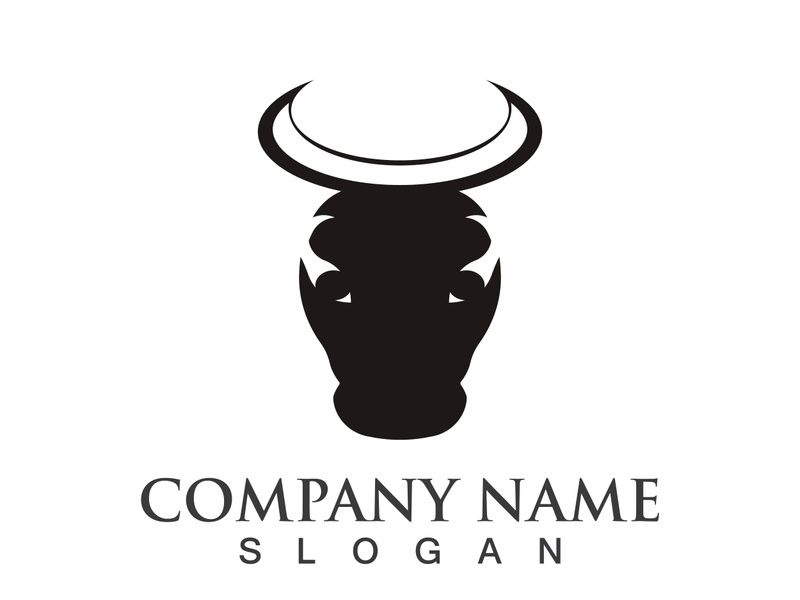 Bull head logo vector icon design illustration