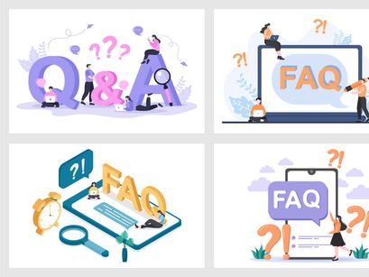 14 FAQ or Frequently Asked Questions Illustration