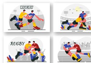9 Rugby Player Illustration