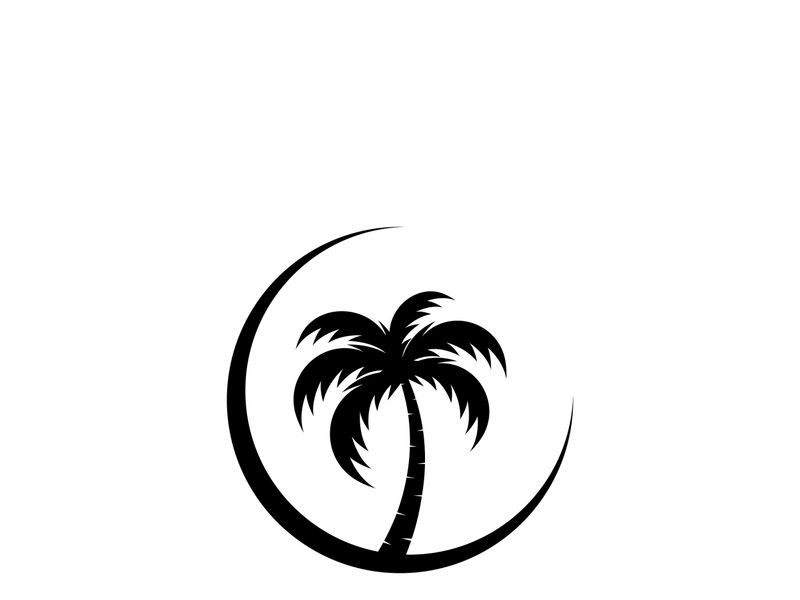 Unique and modern arabian palm tree logo design.