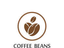 Coffee bean logo for cafe, business, label.