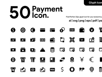 50 Payment Glyph Icon preview picture