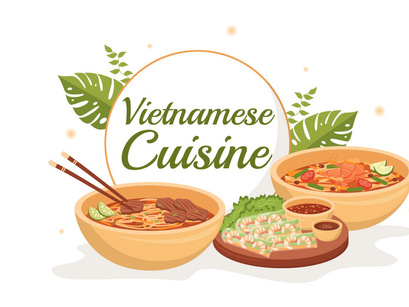 11 Vietnamese Food Restaurant Illustration