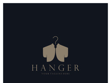 Simple clothes hanger logo details with creative design.for business, boutique, fashion, lifestyle, beauty, wardrobe, wedding dress, clothing store