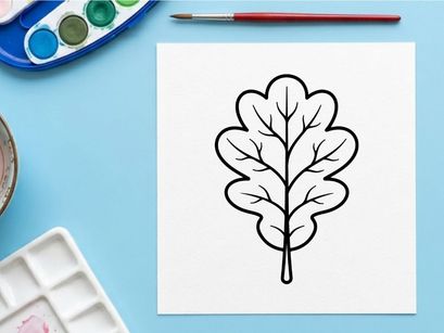 Ilustrasi daun bergaya untuk desain ramah lingkungan. Grafis botani artistik untuk proyek bertema alam.