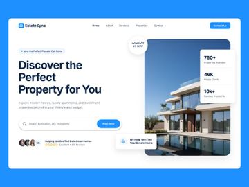 Modern Real Estate Website UI Design | Clean Property Landing Pa preview picture