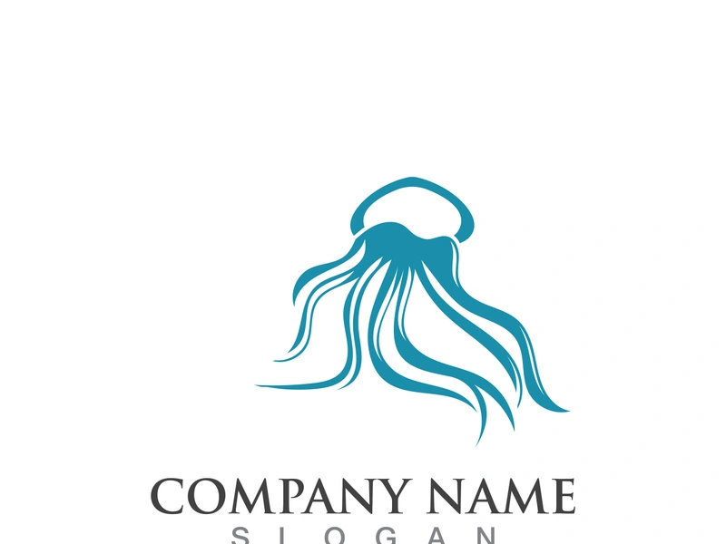 Jellyfish icon illustration design, simple logo template vector