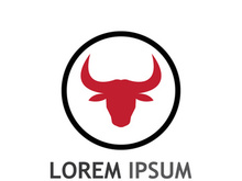 Vintage bull head horns logo