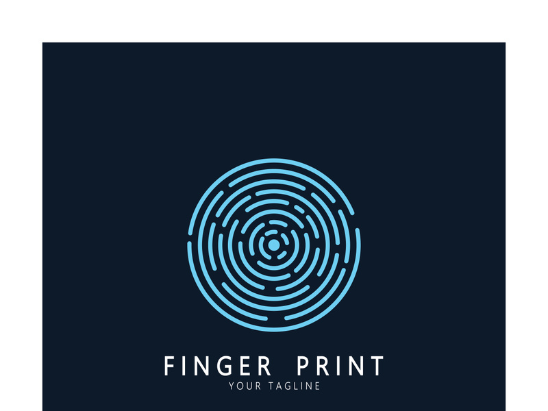 simple flat fingerprint logo,for security,identification,badge,emblem,business card,digital,vector