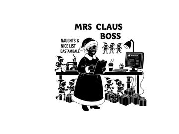 Mrs claus as the boss in a silhouette office setting preview picture