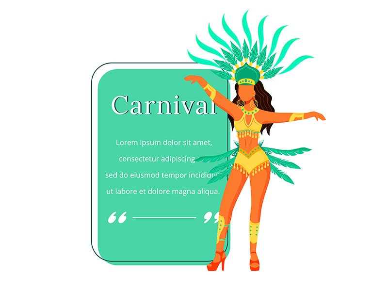 Carnival flat color vector character quote