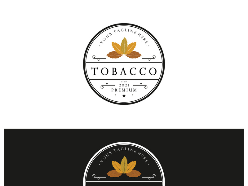 tobacco leaf logo,tobacco field and tobacco cigarette logo .With easy and simple editing.
