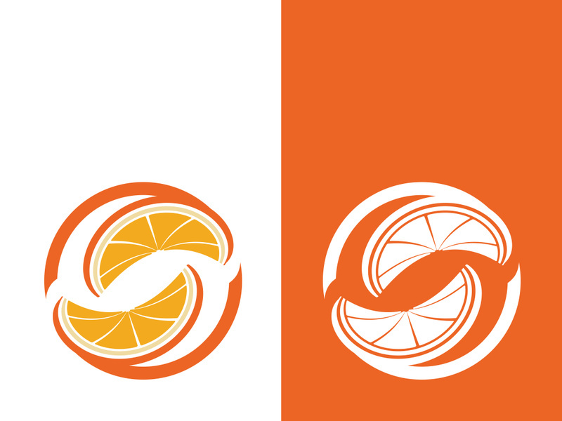 Orange logo design vector icon illustration design