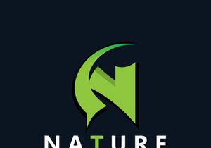 Letter N nature ecology logo with leaves suitable for business garden template vector