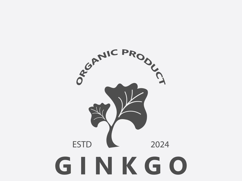 Ginkgo biloba leaf logo. can be used for herbal health products modern style logo design template
