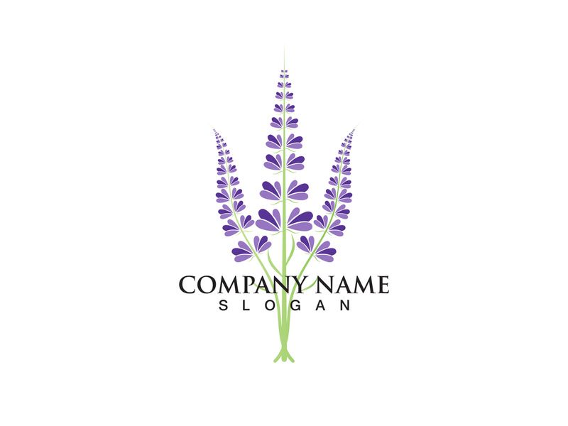 Fresh Lavender flower logo vector flat