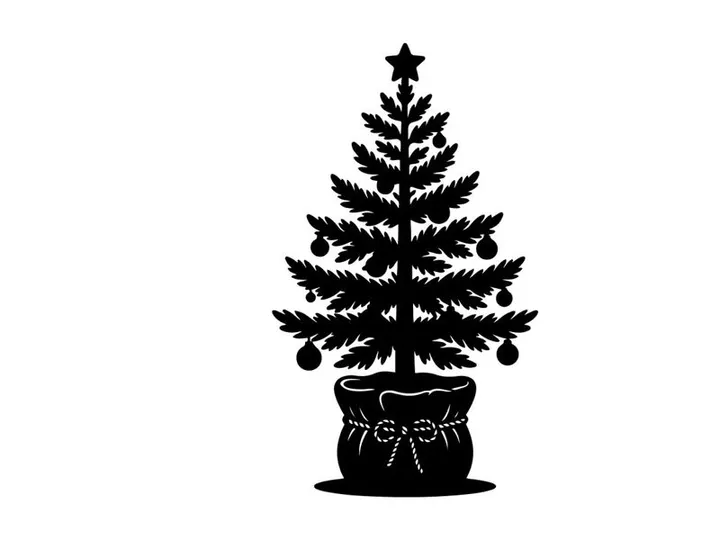 Decorative Christmas Tree in a Pot for Holiday Celebrations