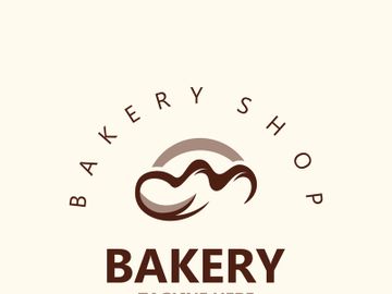 Bread Vintage style Logo Design Vector, label product Bake shop Homemade template preview picture