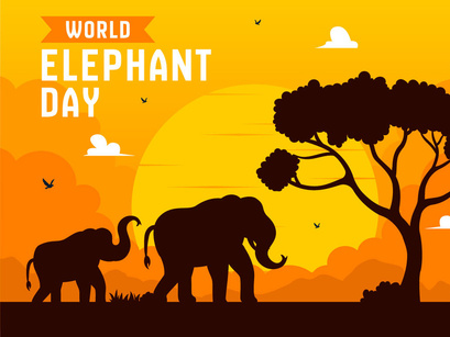 10 World Elephant Day Illustration