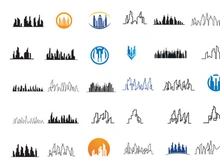 Modern city building tower logo vector