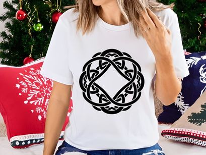 Celtic knot symbol black line art vector illustration design