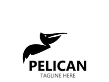 Pelican bird silhoutte vintage logo vector illustration template icon graphic design