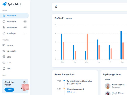 Spike Free React Tailwind Admin Template