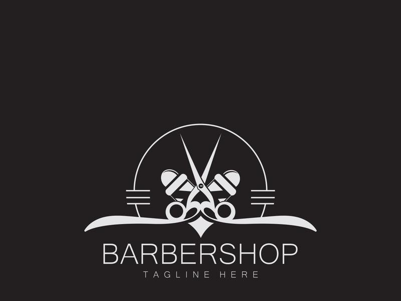 Barber Shop Vintage Element Style logo design