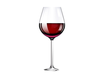 Wineglass with burgundy wine realistic vector illustration preview picture