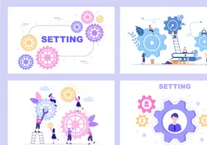 15 Setting Flat Design Illustration