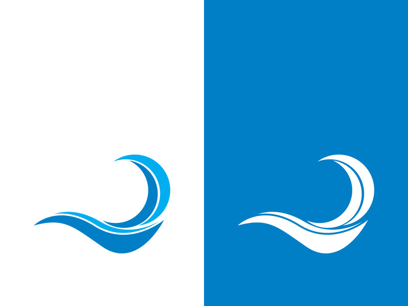 Wave beach vector illustration design logo