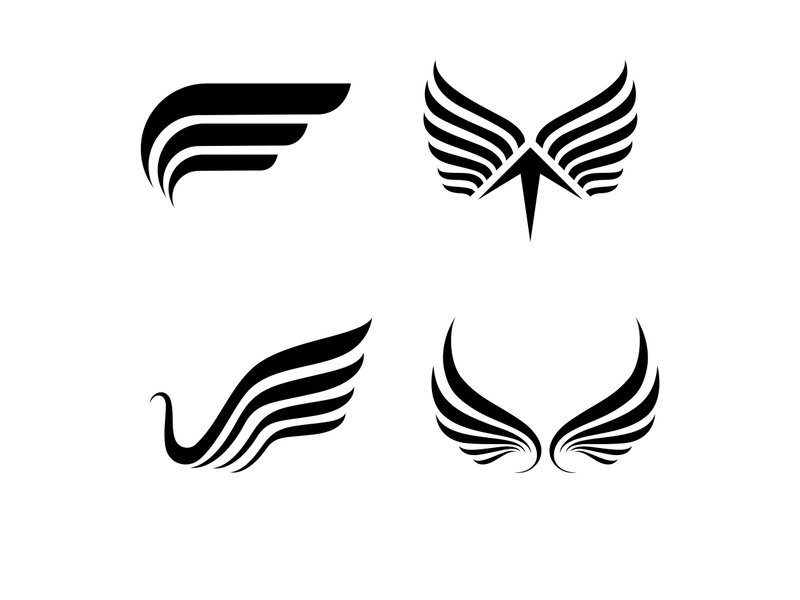 Black wing falcon bird logo