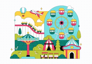 10 Amusement Park Illustration