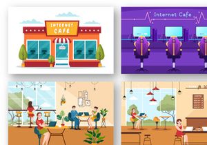13 Internet Cafe Illustration