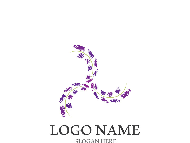 Fresh lavender flower logo vector flat design