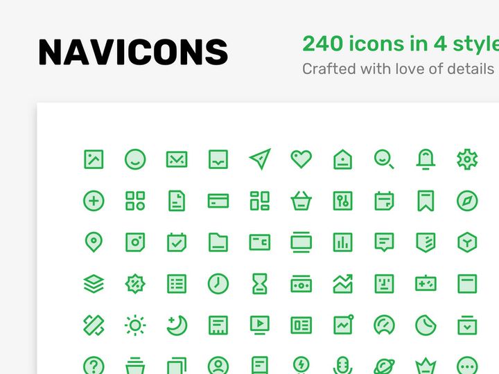 Navicons - icon set in 4 style