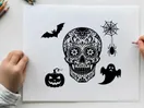 halloween day of the dead skull vector illustration