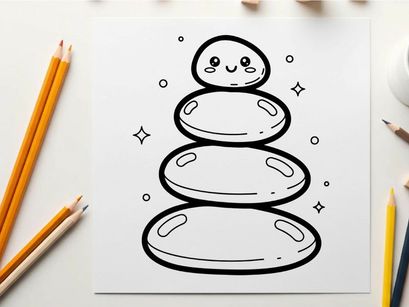 Stacked stones balance zen meditation vector illustration