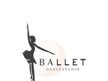 Ballet Dance studio logo design. Silhouette of a girl Dancing class abstract figure illustration