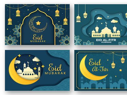 20 Happy Eid Al-Fitr Mubarak background illustration