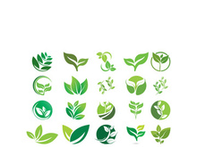 Logos of green tree leaf ecology nature element vector