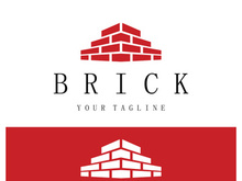 creative brick logo designs for buildings, architectural buildings, civil engineering, building materials shops