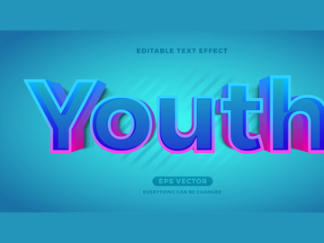 Youth editable text effect vector template preview picture