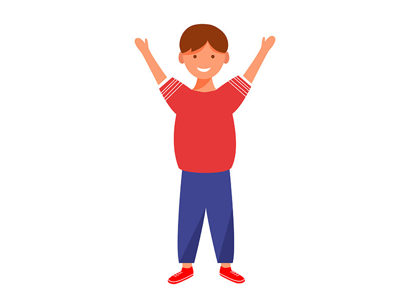 Happy boy flat vector illustration